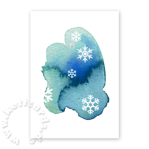 Schneeflocken, blaue Weihnachtskarten