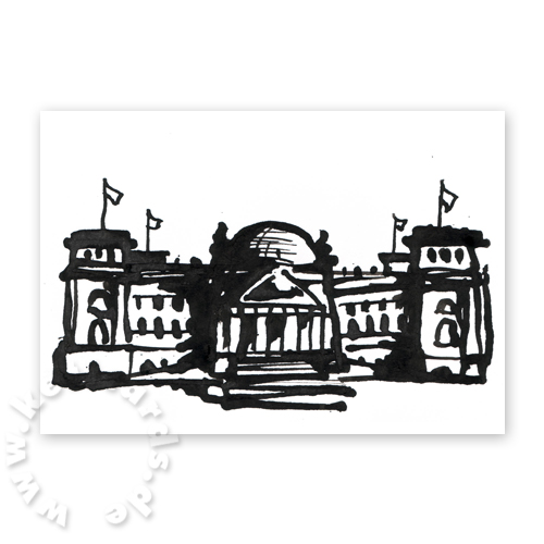 Berlin-Grußkarten: Reichstag, Bundestag
