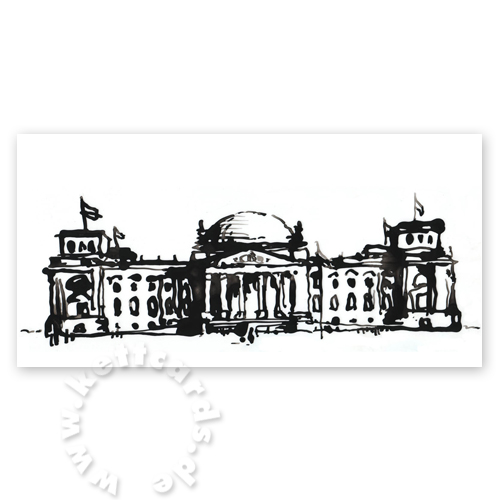 künstlerische Klappkarten: Reichstag, Berlin