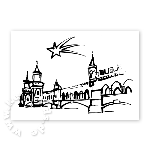 Weihnachtskarten für Berlin: Oberbaumbrücke