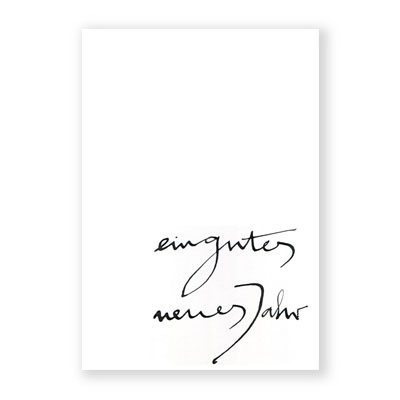 ein gutes neues Jahr, Neujahrskarten mit schwungvollem Schriftzug
