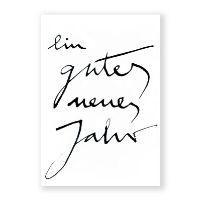 ein gutes neues Jahr, Neujahrskarten mit schwungvollem Schriftzug