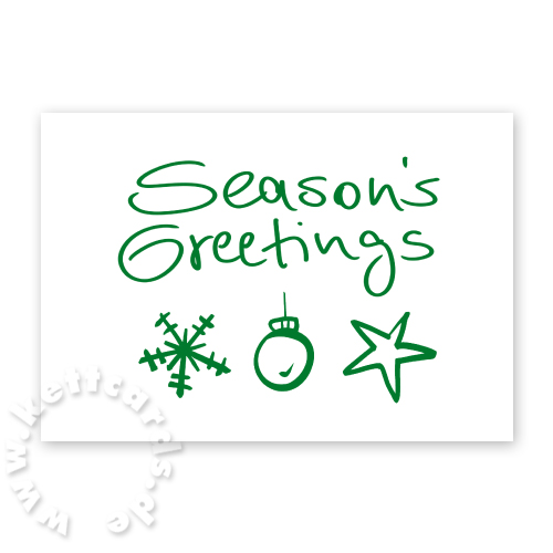 grün gedruckte Weihnachtskarten - Season’s Greetings