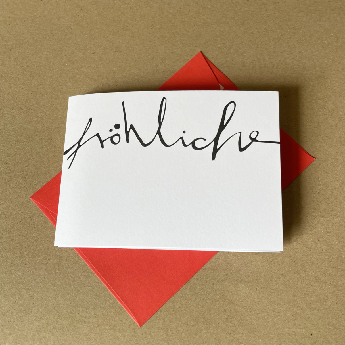 fröhliche, Leporello für Weihnachtsgrüße / Neujahrsgrüße mit schwungvollem Schriftzug