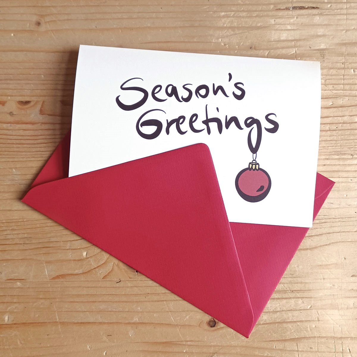 Seasons Greetings mit braunen Recyclingumschlägen