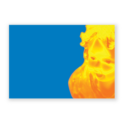 blau-orange Weihnachtskarten mit Engel