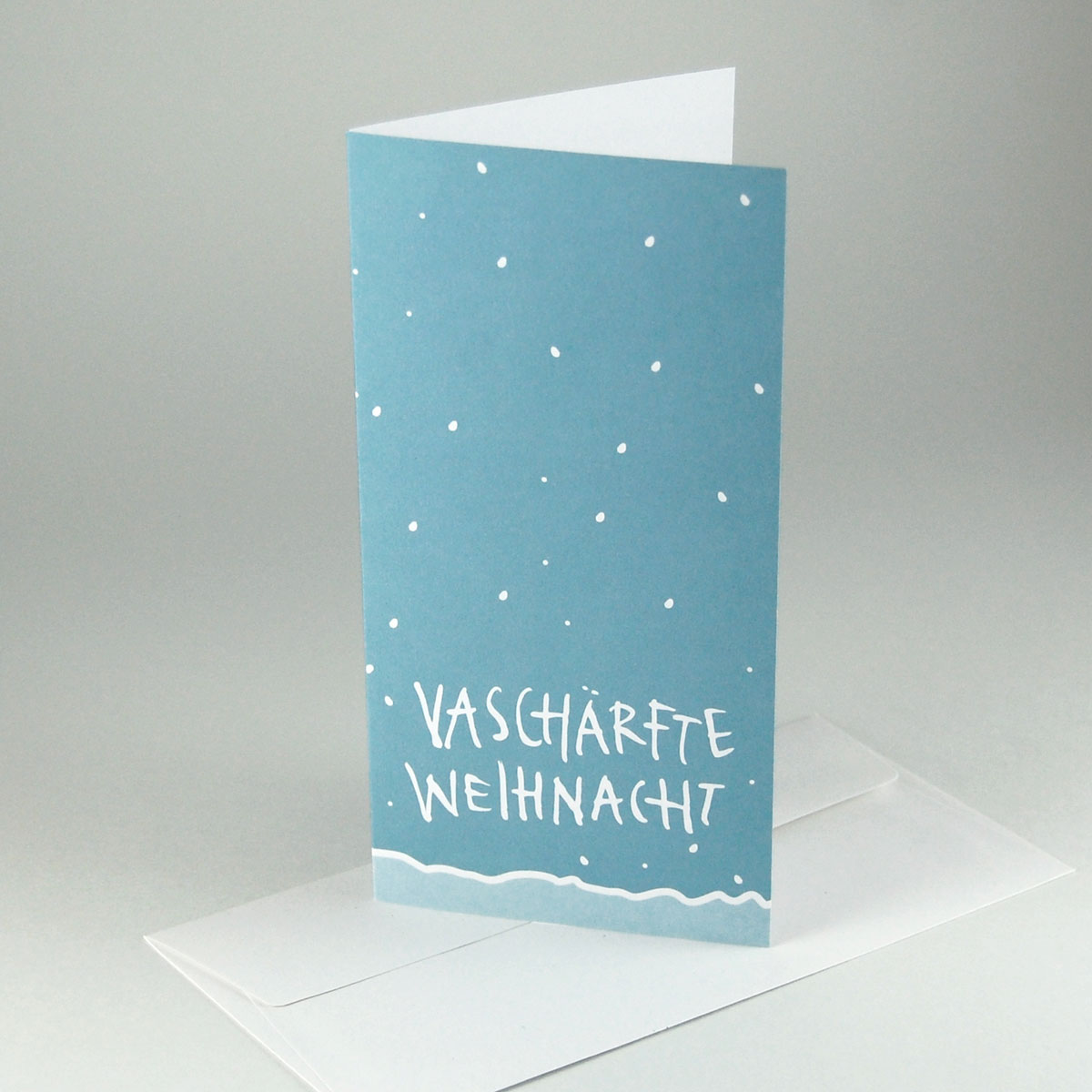 Vaschärfte Weihnacht, witzige Recycling-Weihnachtskarten mit Recycling-Umschlägen