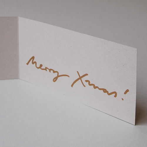 Merry Xmas, Recycling-Weihnachtskarten mit Text