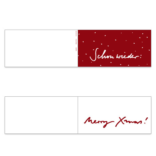 Merry Xmas, rote Weihnachtskarten mit gedruckten Grüßen