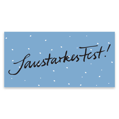 Saustarkes Fest! Weihnachtskarten in Firmenfarben