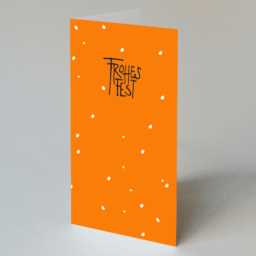 Frohes Fest - orange Designer-Weihnachtskarten mit Recyclingkarton