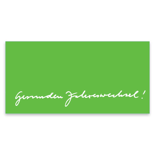 Gesunden Jahreswechsel! Grüne Neujahrskarten mit kurzem Spruch