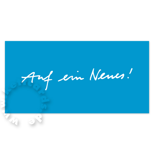 Auf ein Neues! blaue Neujahrskarten mit Handlettering