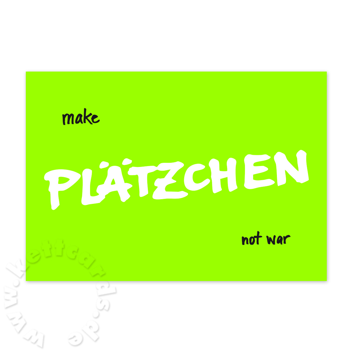make Plätzchen not war - Weihnachtskarten mit Neonfarben