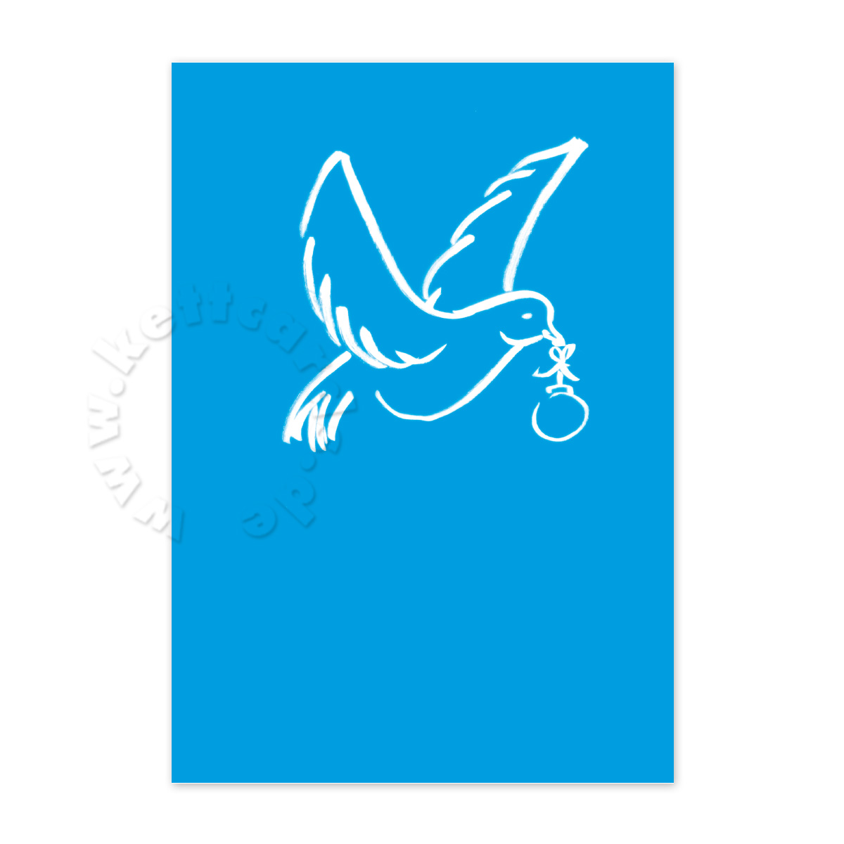 Friedenstaube - blaue Weihnachtskarten