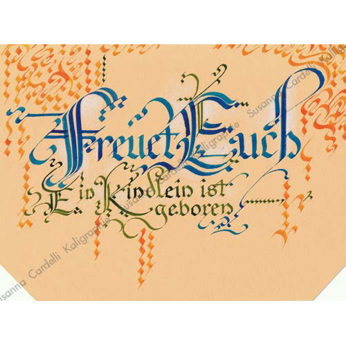 religiöse Weihnachtskarten mit Kalligraphie: Freuet Euch