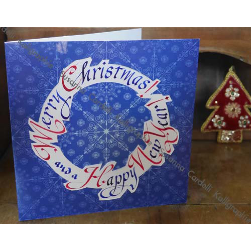 kalligraphische Weihnachtskarte: Merry Christmas
