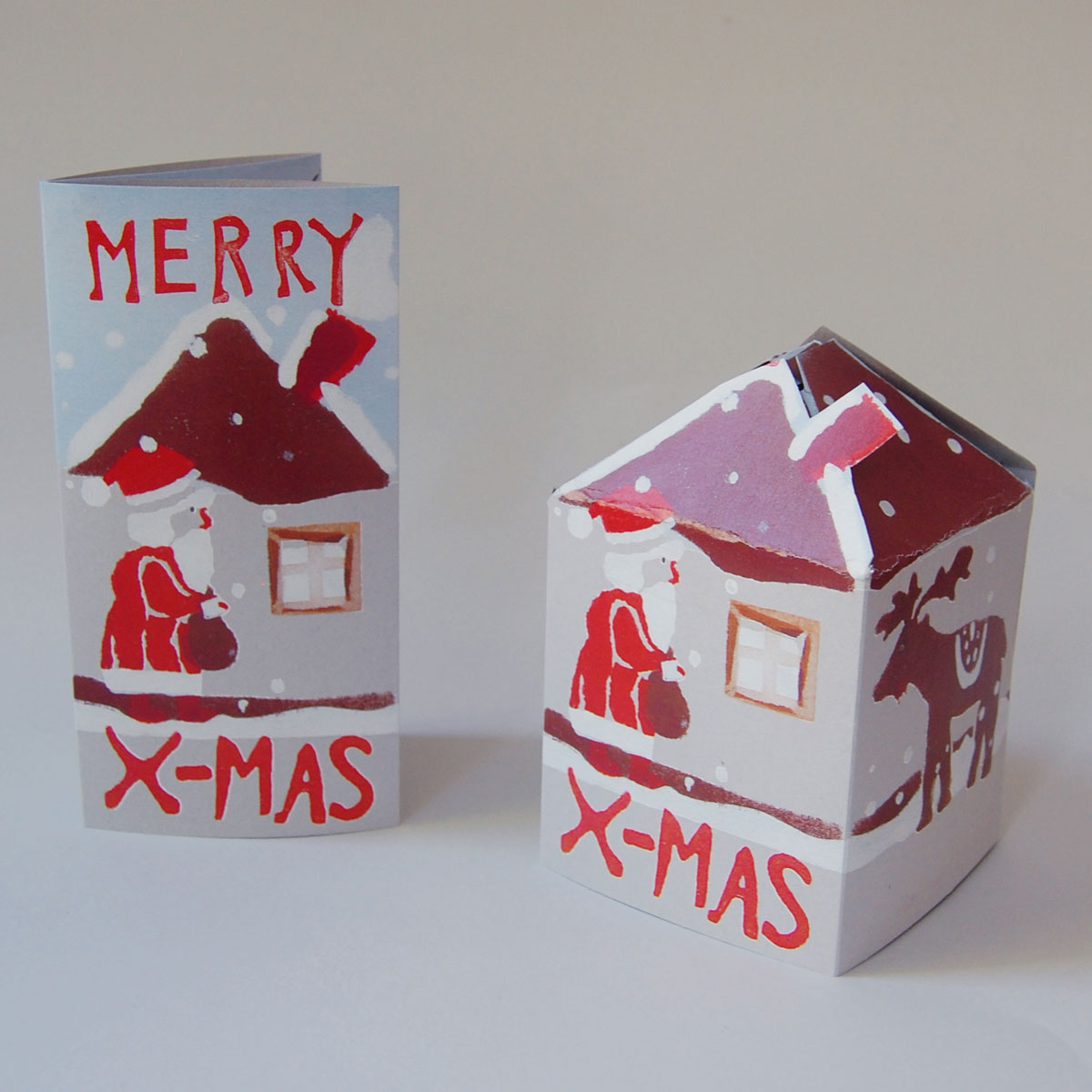 extragroße Weihnachtskarte mit Mehrwert: Haus von Santa Claus (zum Basteln)