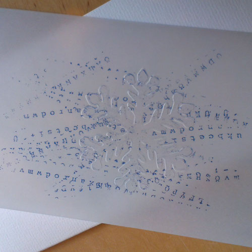 Design-Weihnachtskarten: geprägtes Eiskristall