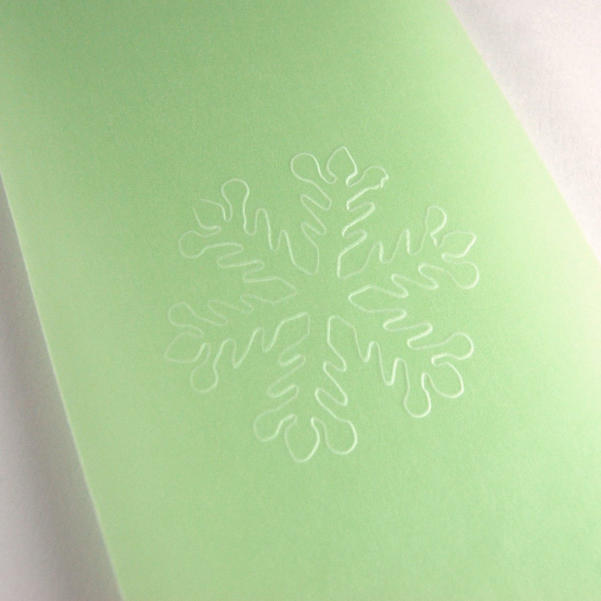mintgrüne Weihnachtskarten mit geprägtem Eiskristall