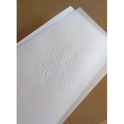 transparente Weihnachtskarten: geprägte Schneeflocke / Eiskristall