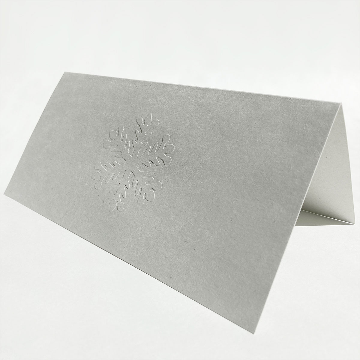 Recycling-Weihnachtskarten: geprägte Schneeflocke, Querformat