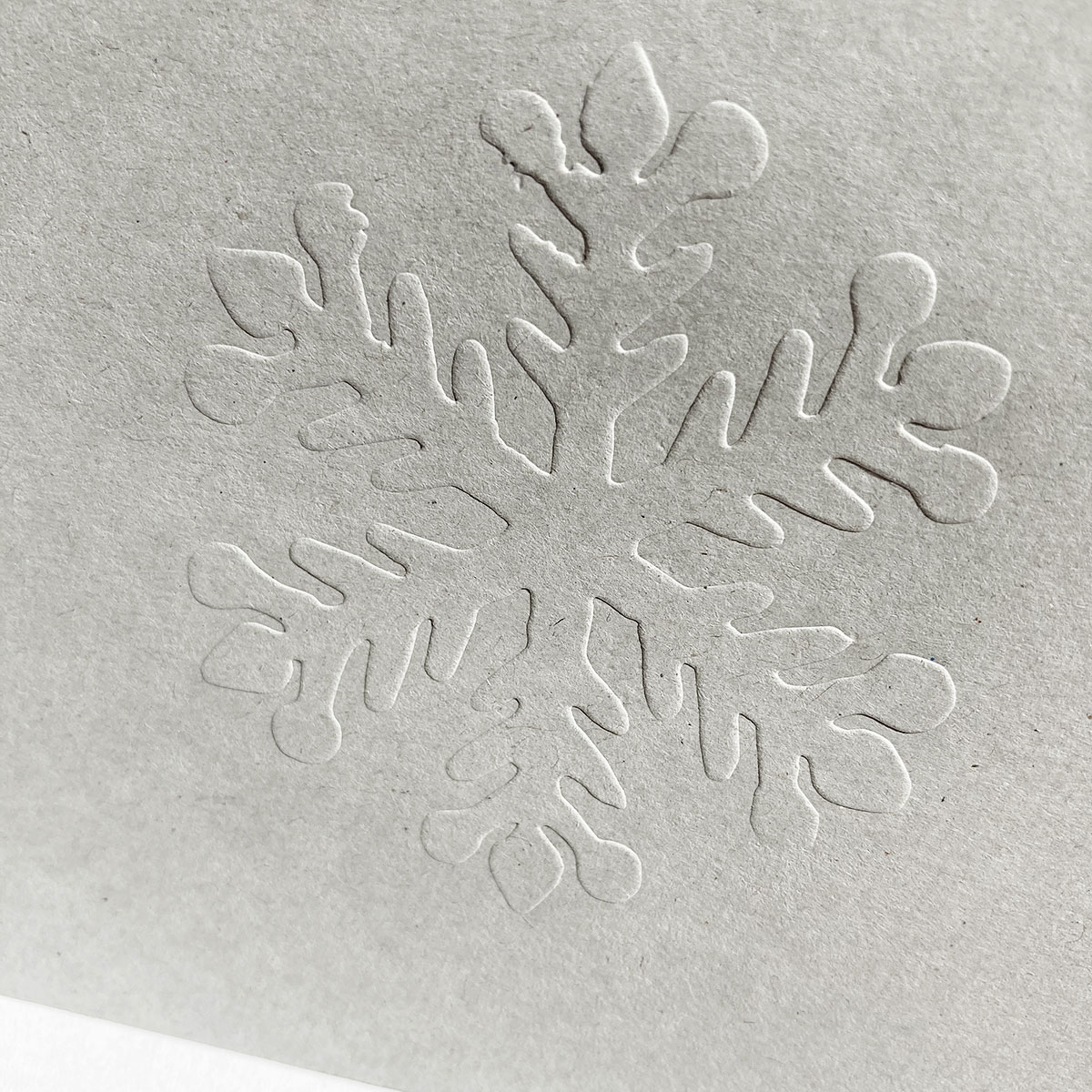 geprägte Recycling-Weihnachtskarten: Schneeflocke / Eiskristall