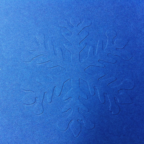 große blaue Weihnachtskarten mit geprägtem Eiskristall