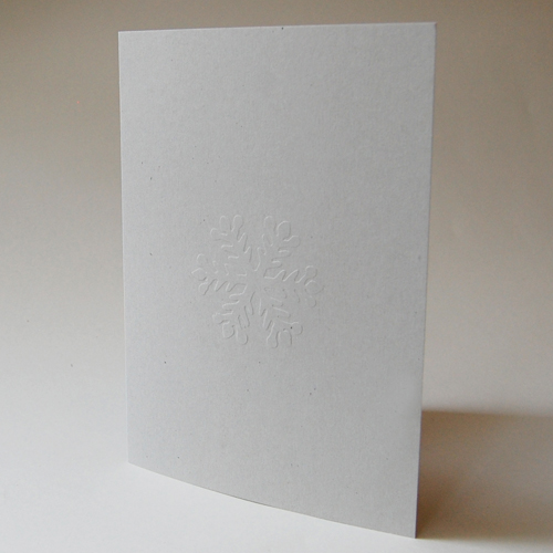 extragroße, umweltfreundliche Weihnachtskarten mit geprägter Schneeflocke / Eiskristall
