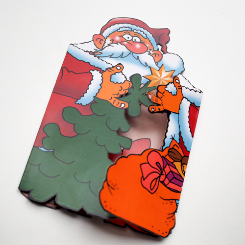 Frohe Weihnachten, witzige Weihnachtskarten mit exhibitionistischem Weihnachtsmann