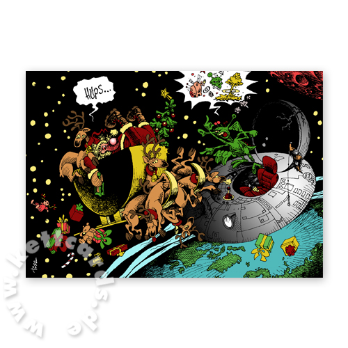 Intergalaktischer Unfall, Cartoon-Weihnachtskarten