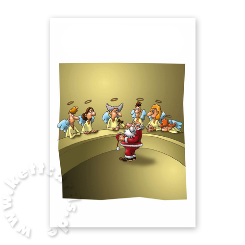 Das Tribunal, witzige Cartoon-Weihnachtskarten für Richter und Juristen