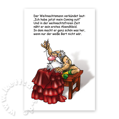 coming out des Weihnachtsmanns, witzige Cartoon-Weihnachtskarten