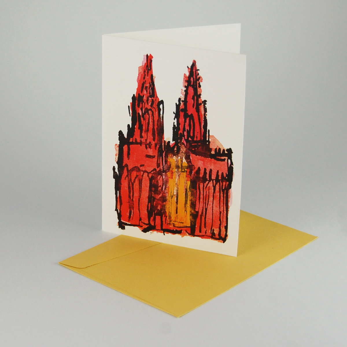 Köln-Grußkarten mit einfachen Recycling-Umschlägen: Kölner Dom