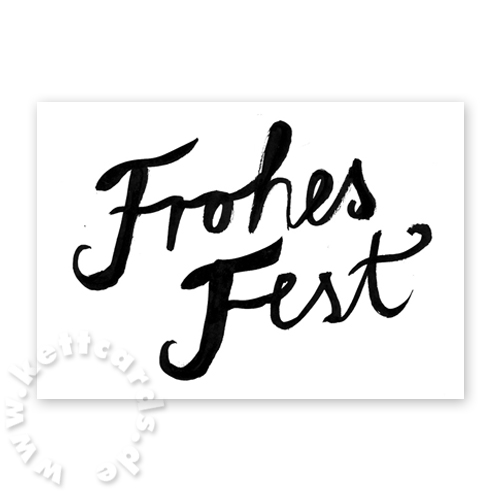 Frohes Fest, Weihnachtskarten mit schwungvoller Handschrift