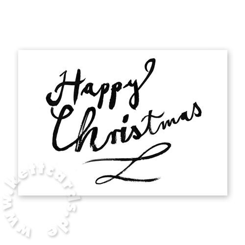 Happy Christmas, corporate christmas cards with handlettering