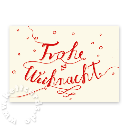 Frohe Weihnacht, Weihnachtskarten mit farbiger Kalligrafie