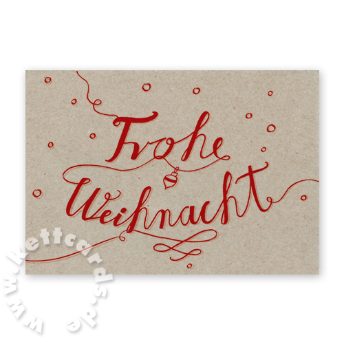 Frohe Weihnacht, Recycling-Weihnachtskarten mit Handlettering