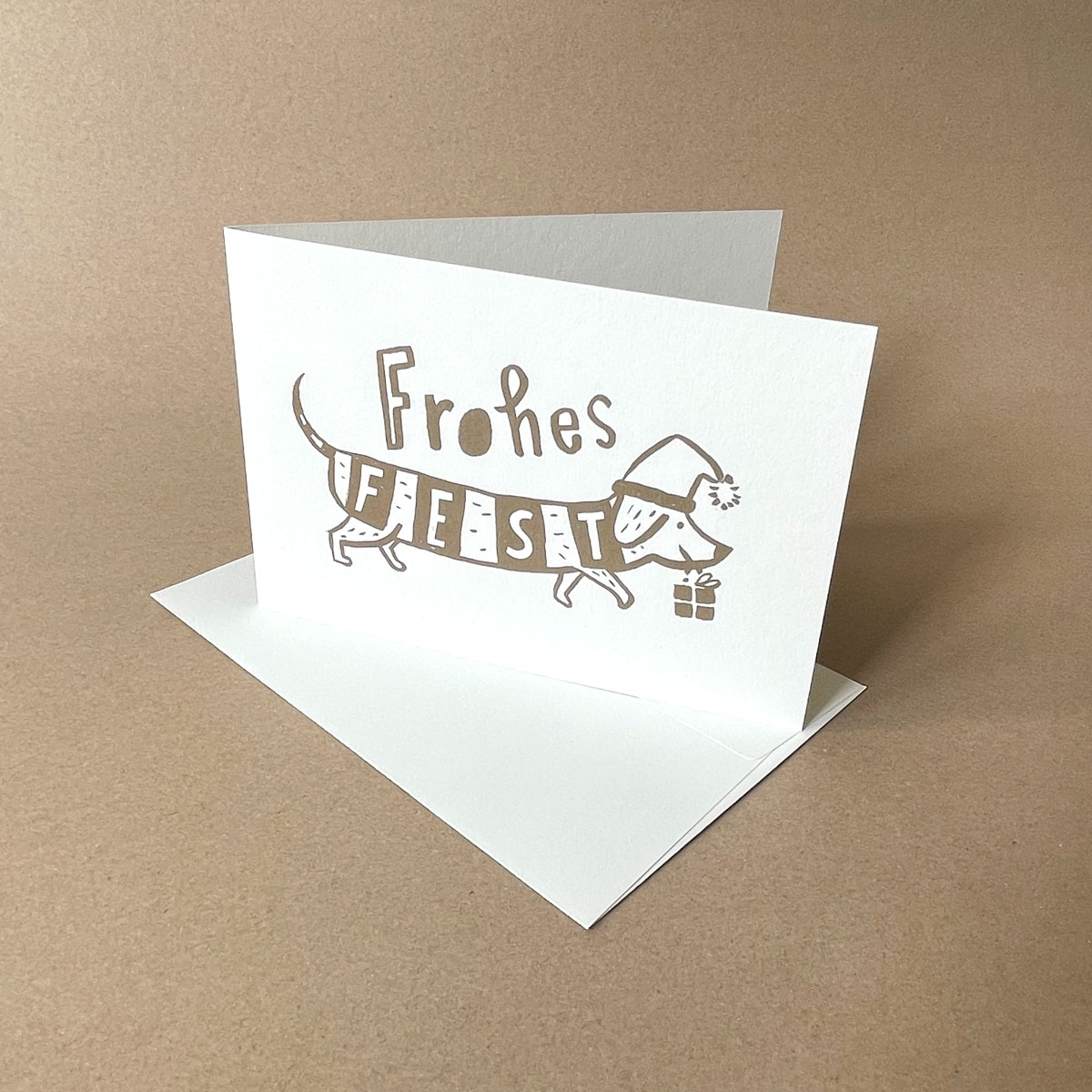 Frohes FEST, Weihnachtskarten mit Dackel