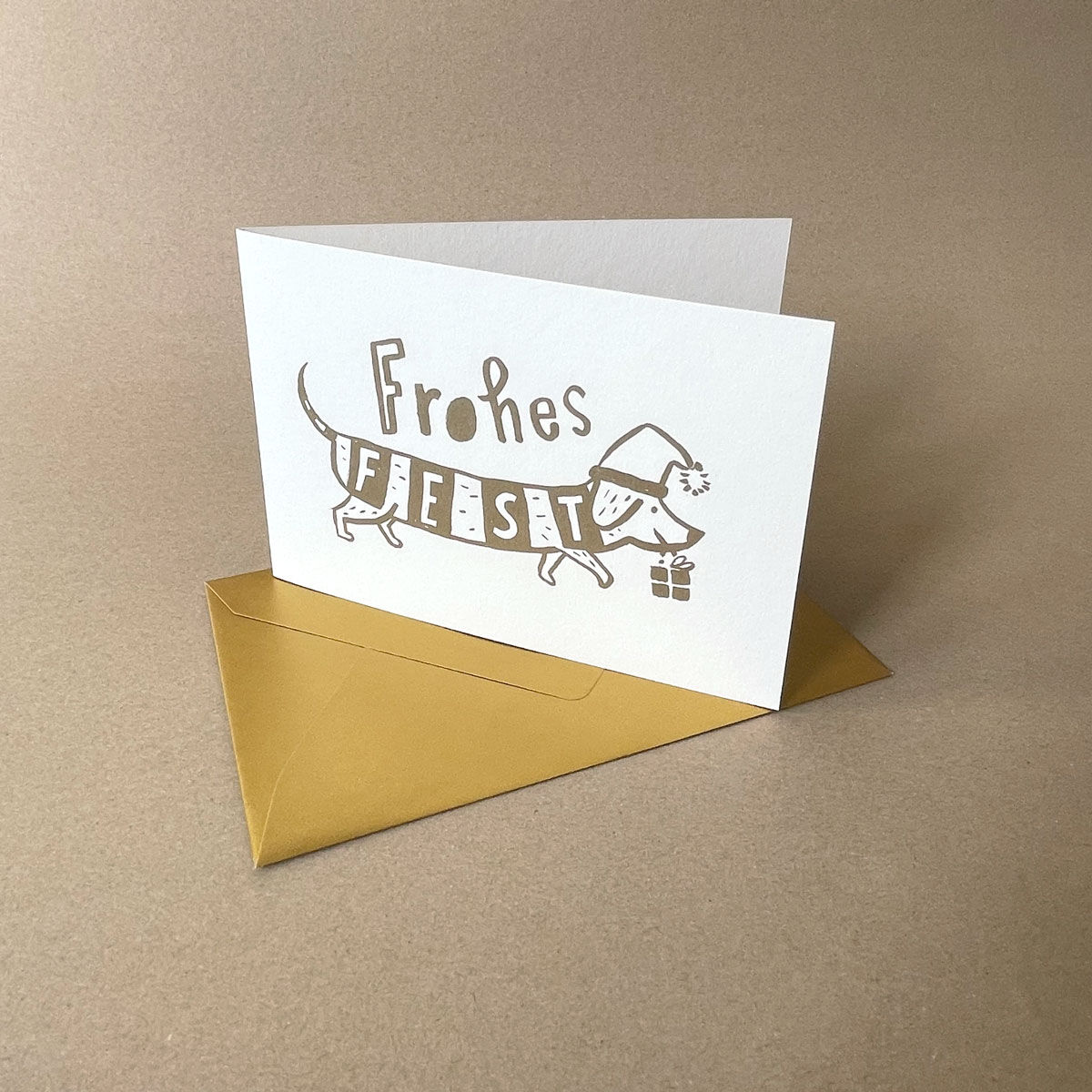 Frohes FEST, Weihnachtskarten mit Dackel