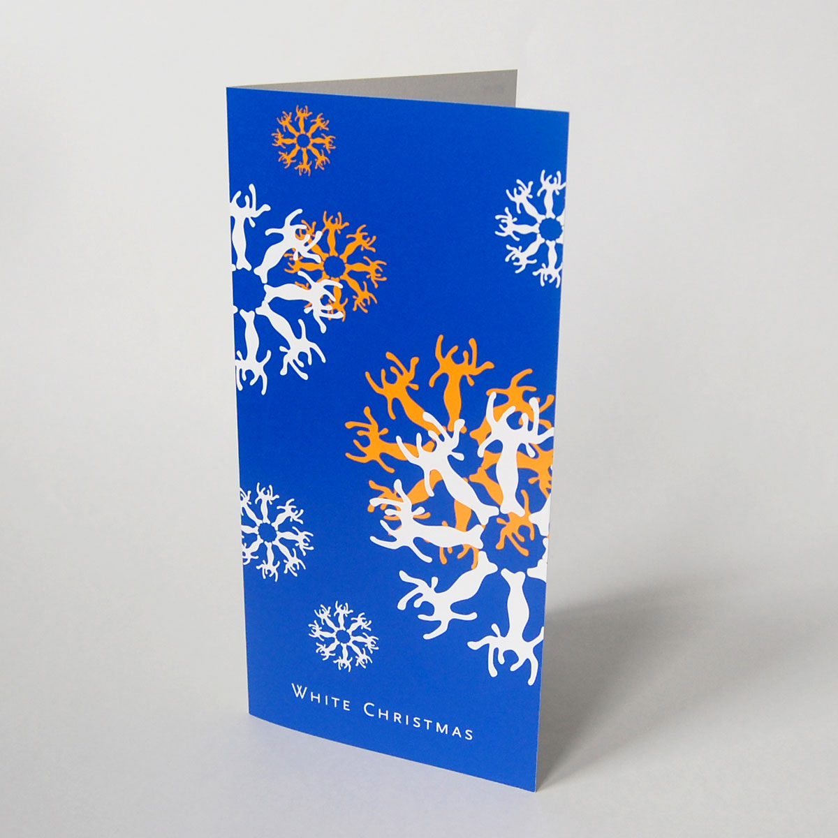 White Christmas, reduzierte Weihnachtskarten in Pantonefarben, moderne Gestaltung