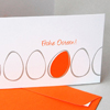 schickes Design: orange Osterkarten, Frohe Ostern!