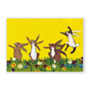 Frohe Ostern, Ostergrußkarten mit tanzenden Hasen