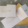 gold gedruckte Design-Glückwunschkarten aus Graupappe