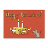 Happy Birthday, Glückwunschkarten mit Maus, Käse und Kerzen