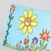 farbenfrohe Blumenwiese, Cartoon-Grußkarten