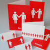 rotes Design-Hochzeitskartenset