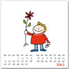 Mädchen mit Schaufel und Blume, Kalenderblätter