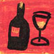 Wein mit Weinglas, Logos, Icons und Vignetten