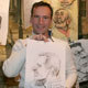 Porträtiertier mit seiner Karikatur, Schnellzeichner und Karikaturist für Veranstaltungen und Events